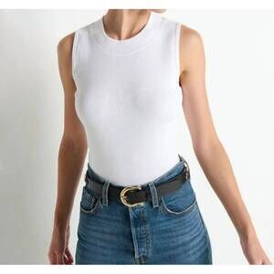 NEW NATION LTD joan sleeveless mock neck tank in white